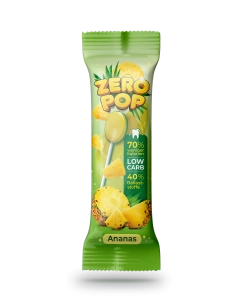 ZERO POP LOLLI ANANAS zuckerfrei & vegan | 70% weniger Kalorien | 40% Ballaststoffe